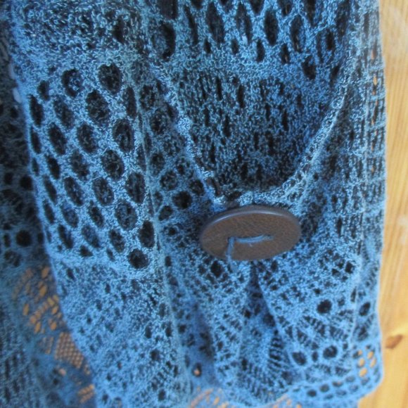 Boho Chic Navy Blue Macrame Vest NEW One Size Very Generous - Picture 4 of 10